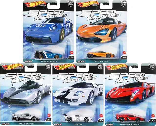 Main image of "Speed Machines" 5 piece Set "Car Culture" Series Diecast Model Cars by Hot Wheels