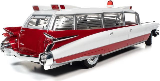 Alt view image 5 of 6 - 1959 Cadillac Eldorado Ambulance Red and White 1/18 Diecast Model by Auto World
