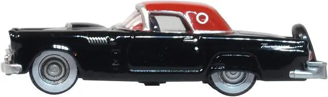 Alt view image 2 of 4 - 1956 Ford Thunderbird Raven Black with Fiesta Red Top 1/87 (HO) Scale Diecast Model Car by Oxford Diecast