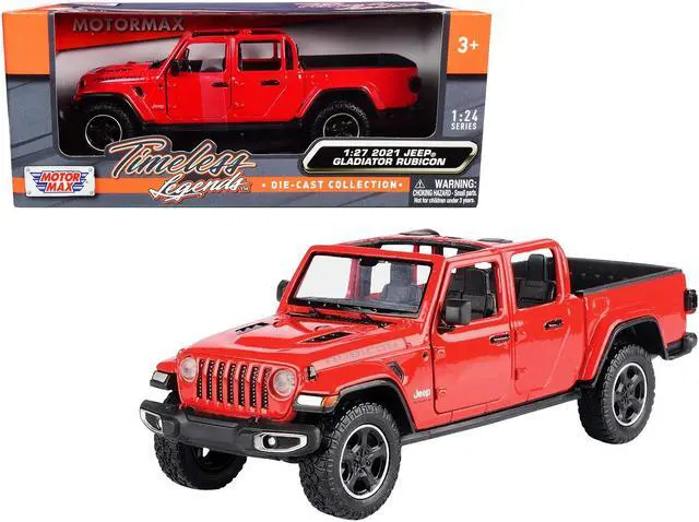 Main image of 2021 Jeep Gladiator Rubicon (Open Top) Pickup Truck Red 1/24-1/27 Diecast Model Car by Motormax