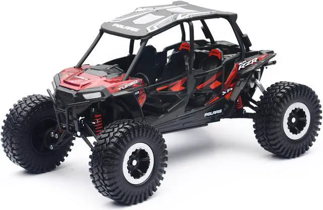 Alt view image 2 of 3 - Polaris RZR XP 4 Turbo EPS Sport UTV Red Metallic with Graphics and Black Top "Xtreme Off-Road" 1/18 Diecast Model by New Ray
