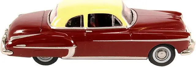 Alt view image 2 of 3 - 1950 Oldsmobile Rocket 88 Coupe Chariot Red with Canto Cream Top 1/87 (HO) Scale Diecast Model Car by Oxford Diecast