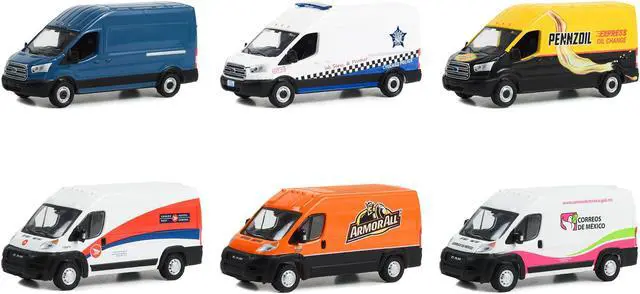 Alt view image 2 of 3 - "Route Runners" Set of 6 Vans Series 5 1/64 Diecast Model Cars by Greenlight