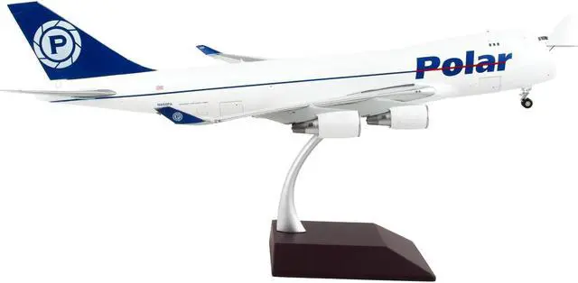 Alt view image 3 of 8 - Boeing 747-400F Commercial Aircraft White with Blue Tail "Gemini 200 - Interactive" 1/200 Diecast Model Airplane by GeminiJets