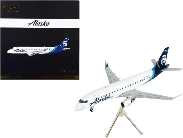 Main image of Embraer ERJ-175 Commercial Aircraft "Alaska Airlines" White w/Blue Tail "Gemini 200" 1/200 Diecast Model Airplane by GeminiJets