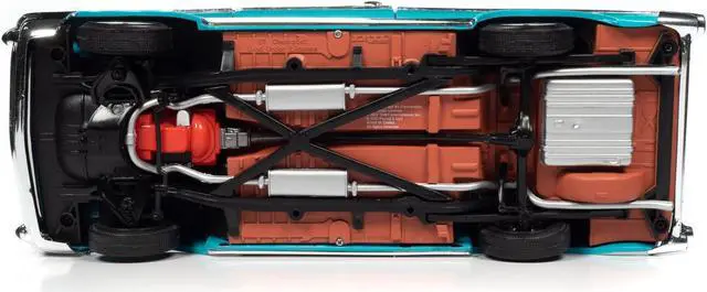 Alt view image 6 of 6 - 1957 Chevrolet Bel Air Convertible Aqua Blue w/Pink Interior Barbie Silver Screen Machines 1/18 Diecast Model Car by Auto World