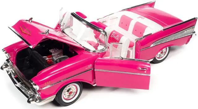 Alt view image 2 of 6 - 1957 Chevrolet Bel Air Convertible Pink "Barbie" "Silver Screen Machines" 1/18 Diecast Model Car by Auto World