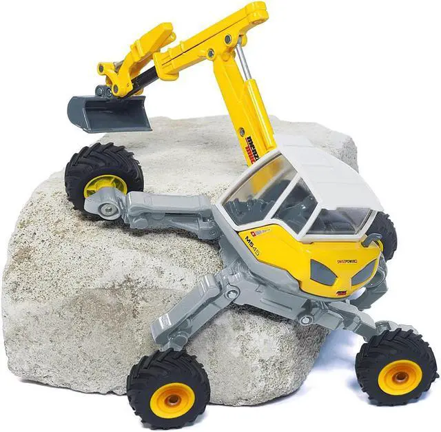 Alt view image 4 of 4 - Menzi Muck M545 Walking Excavator Yellow with White Top 1/50 Diecast Model by Siku