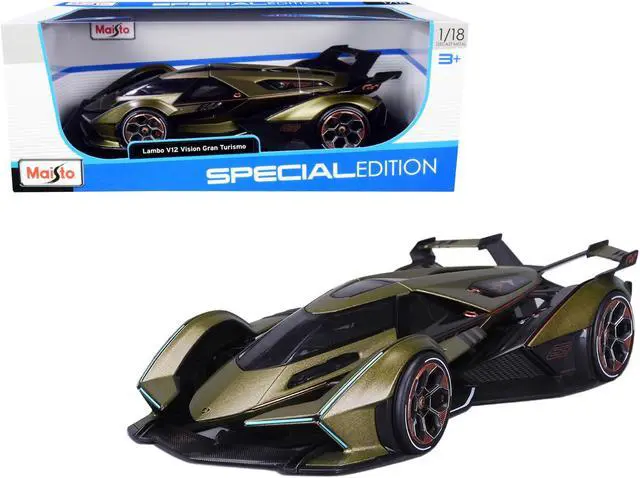 Main image of Lamborghini V12 Vision Gran Turismo Matt Green Metallic 1/18 Diecast Model Car by Maisto