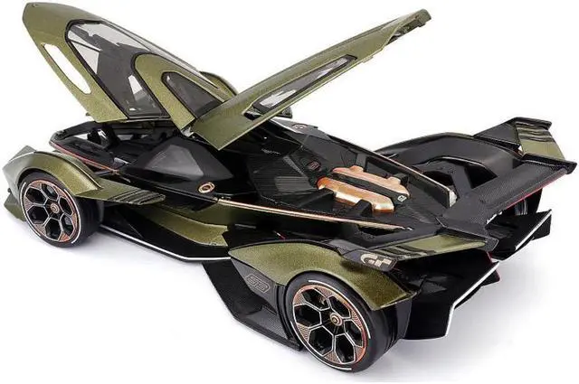 Alt view image 2 of 5 - Lamborghini V12 Vision Gran Turismo Matt Green Metallic 1/18 Diecast Model Car by Maisto