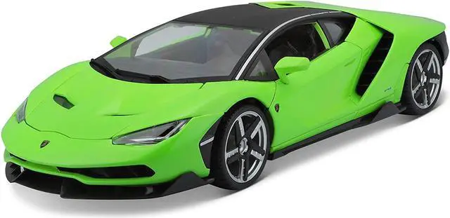 Alt view image 2 of 3 - Lamborghini Centenario Lime Green with Matt Black Top 1/18 Diecast Model Car by Maisto