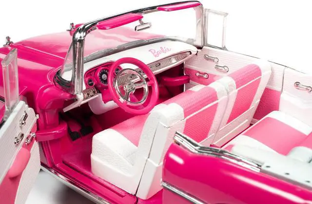 Alt view image 4 of 6 - 1957 Chevrolet Bel Air Convertible Pink "Barbie" "Silver Screen Machines" 1/18 Diecast Model Car by Auto World
