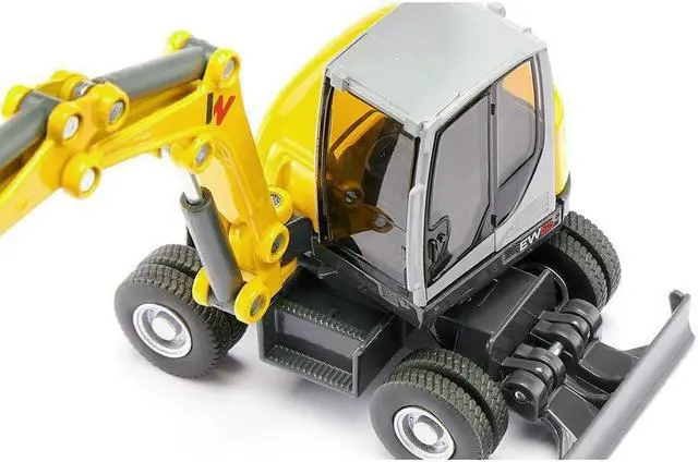 Alt view image 5 of 6 - Wacker Neuson EW65 Mobile Excavator Yellow and Gray 1/50 Diecast Model by Siku