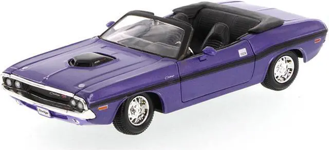 Alt view image 2 of 3 - 1970 Dodge Challenger R/T Convertible Purple 1/24 Diecast Model Car by Maisto