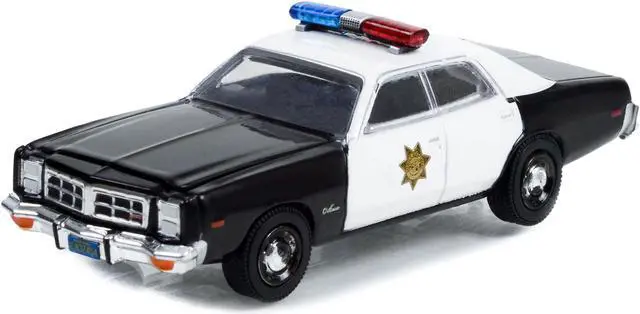 Alt view image 2 of 3 - 1977 Dodge Monaco Police Black & White "County Sheriff's Dept" "Fall Guy" 1/64 Diecast Model Car by Greenlight