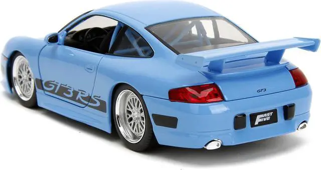 Alt view image 5 of 11 - Porsche 911 GT3 RS Light Blue with Black Accents "Fast & Furious" Movie 1/24 Diecast Model Car by Jada