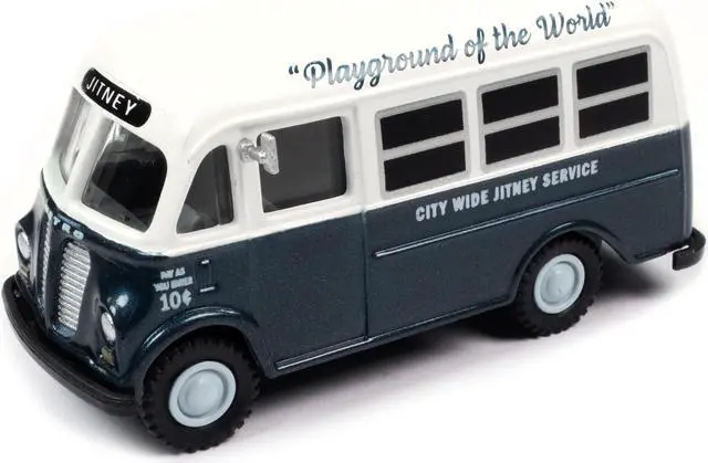 Alt view image 2 of 4 - International Metro Van Dark Blue Metallic and White "City Wide Jitney Service" 1/87 (HO) Scale Model Car by Classic Metal Works
