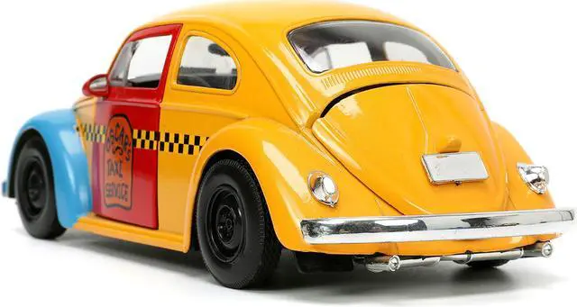 Alt view image 4 of 11 - 1959 Volkswagen Beetle Taxi Yellow and Blue and Oscar the Grouch Diecast Figure "Sesame Street" 1/24 Diecast Model Car by Jada