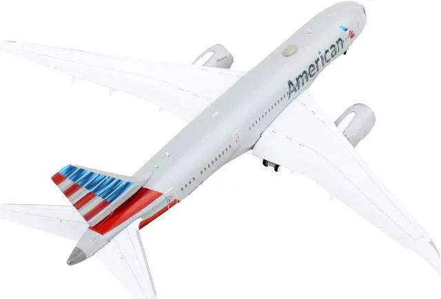 Alt view image 3 of 8 - Boeing 787-8 Commercial Aircraft w/Flaps Down "American Airlines" Gray w/Striped Tail 1/400 Diecast Model Airplane by GeminiJets