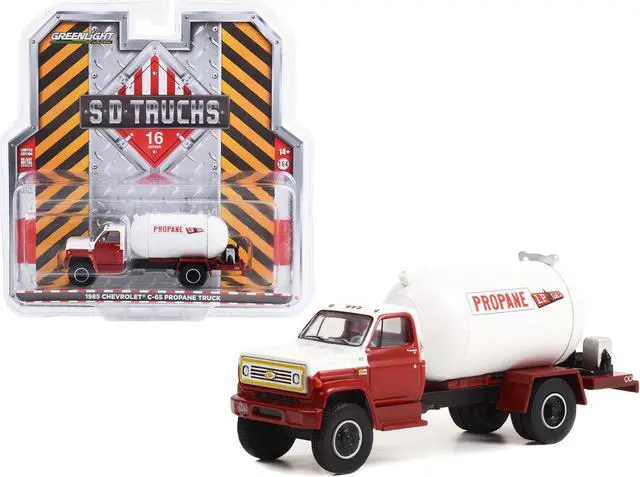 Main image of 1985 Chevrolet C-65 Propane Truck Red and White "LP Gas" "S.D. Trucks" Series 16 1/64 Diecast Model Car by Greenlight