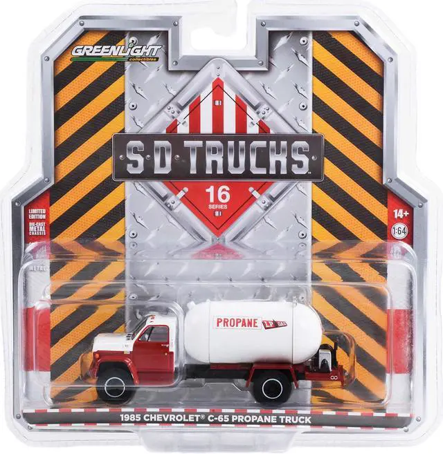 Alt view image 3 of 3 - 1985 Chevrolet C-65 Propane Truck Red and White "LP Gas" "S.D. Trucks" Series 16 1/64 Diecast Model Car by Greenlight