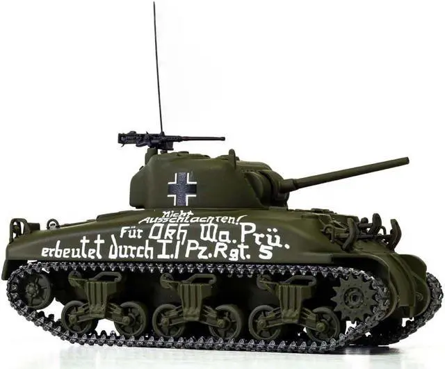 Alt view image 2 of 3 - M4A1 Sherman Medium Tank "BeutePanzer, US, North African Campaign, Captured by Tunisia" German Army 1/50 Diecast Model by Corgi