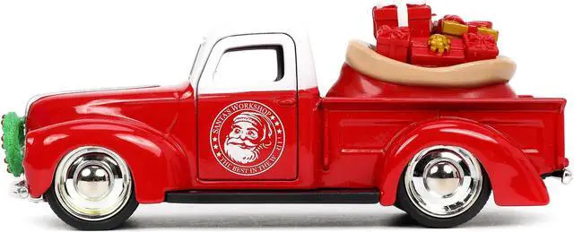 Alt view image 3 of 6 - 1941 Ford Truck Red & White & 1957 Chevrolet Bel Air Red Met. & White w/Figures 1/32 Diecast Model Cars by Jada