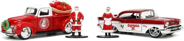 Alt view image 6 of 6 - 1941 Ford Truck Red & White & 1957 Chevrolet Bel Air Red Met. & White w/Figures 1/32 Diecast Model Cars by Jada
