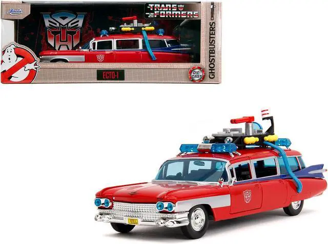 Main image of 1959 Cadillac Ambulance Ecto-1 Red "Transformers" TV - "Ghostbusters" (1984) Movie Crossover1/24 Diecast Model Car by Jada