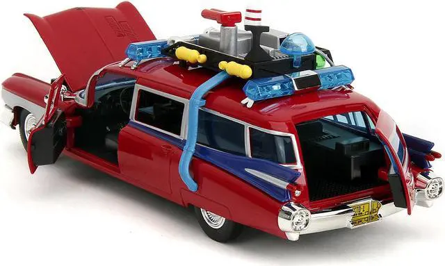 Alt view image 6 of 6 - 1959 Cadillac Ambulance Ecto-1 Red "Transformers" TV - "Ghostbusters" (1984) Movie Crossover1/24 Diecast Model Car by Jada