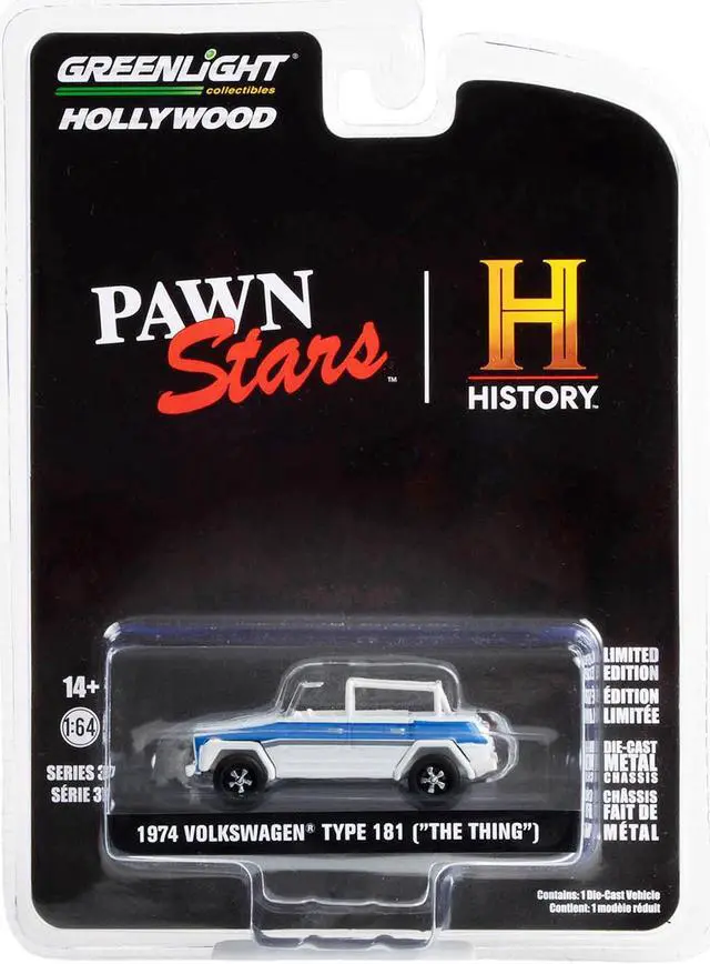 Alt view image 3 of 3 - 1974 Volkswagen Thing (Type 181) White w/Blue Stripes "Pawn Stars" (2009-Current) TV Series 1/64 Diecast Model Car by Greenlight