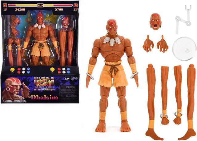 Main image of Dhalsim 6" Moveable Figure w/Alternate Head & Limbs "Ultra Street Fighter II: The Final Challengers" 2017 Video Game Model Jada
