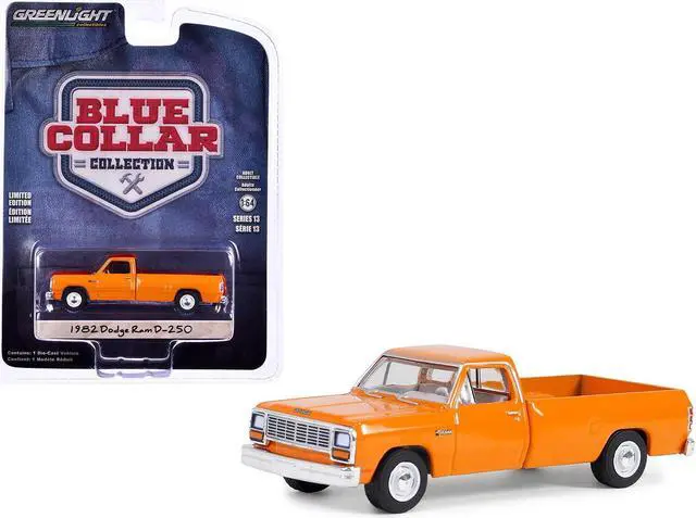 Main image of 1982 Dodge Ram D-250 Pickup Truck DOT Orange "Blue Collar Collection" Series 13 1/64 Diecast Model Car by Greenlight