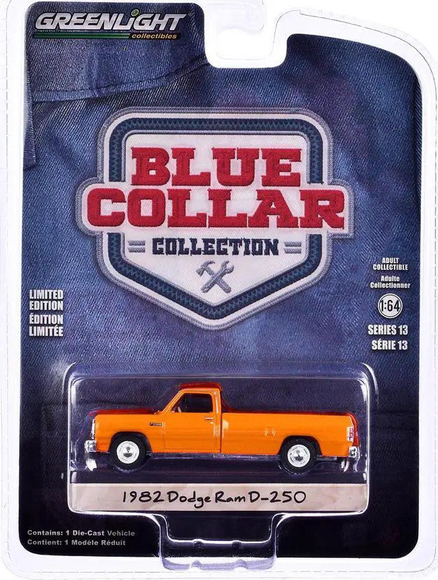 Alt view image 3 of 3 - 1982 Dodge Ram D-250 Pickup Truck DOT Orange "Blue Collar Collection" Series 13 1/64 Diecast Model Car by Greenlight