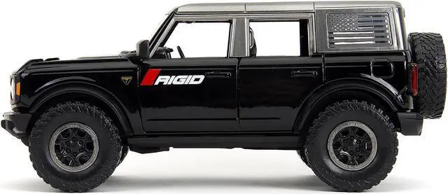 Alt view image 3 of 6 - 2021 Ford Bronco Badlands Black "Rigid" with Extra Wheels "Just Trucks" Series 1/24 Diecast Model Car by Jada