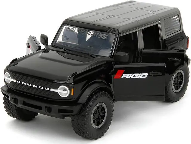 Alt view image 2 of 6 - 2021 Ford Bronco Badlands Black "Rigid" with Extra Wheels "Just Trucks" Series 1/24 Diecast Model Car by Jada