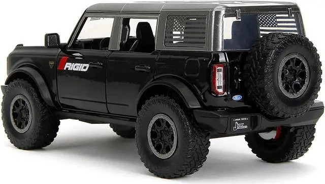 Alt view image 5 of 6 - 2021 Ford Bronco Badlands Black "Rigid" with Extra Wheels "Just Trucks" Series 1/24 Diecast Model Car by Jada
