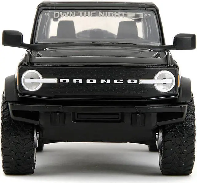 Alt view image 6 of 6 - 2021 Ford Bronco Badlands Black "Rigid" with Extra Wheels "Just Trucks" Series 1/24 Diecast Model Car by Jada