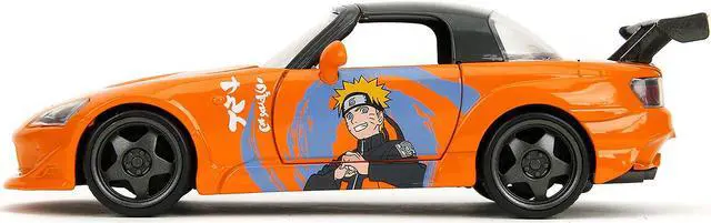 Alt view image 3 of 11 - 2001 Honda S2000 Orange w/Gray Top and Graphics & Figure "Naruto Shippuden" (2009-2017) TV Series 1/24 Diecast Model Car by Jada