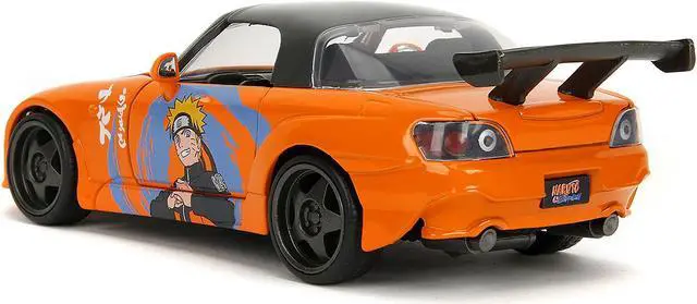 Alt view image 5 of 11 - 2001 Honda S2000 Orange w/Gray Top and Graphics & Figure "Naruto Shippuden" (2009-2017) TV Series 1/24 Diecast Model Car by Jada