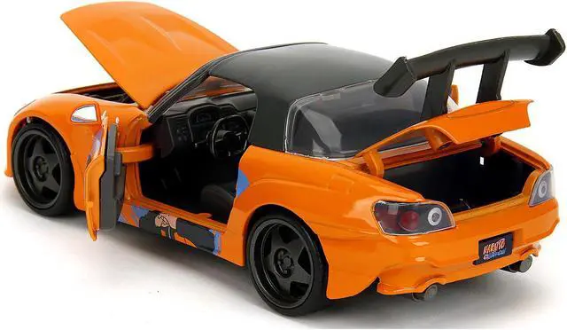 Alt view image 4 of 11 - 2001 Honda S2000 Orange w/Gray Top and Graphics & Figure "Naruto Shippuden" (2009-2017) TV Series 1/24 Diecast Model Car by Jada