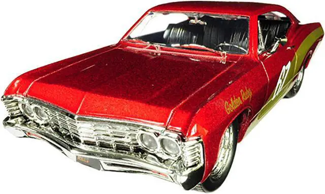 Alt view image 2 of 4 - 1967 Chevrolet Impala SS #67 "Golden Ruby" Red with Gold Stripes "Bigtime Muscle" 1/24 Diecast Model Car by Jada