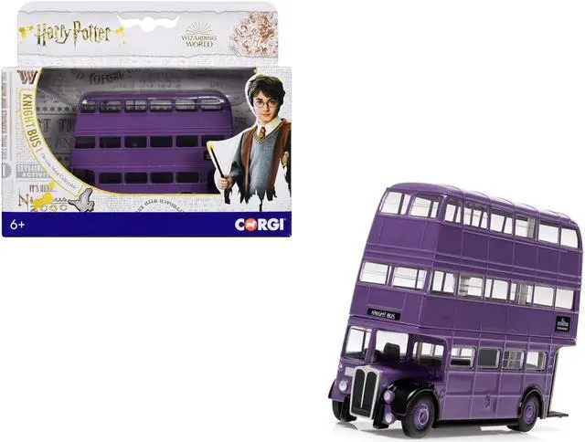 Main image of "Knight Bus" Triple Decker Bus Purple "Harry Potter" Movie Series Diecast Model by Corgi