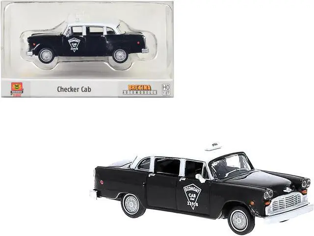 Main image of 1974 Checker Cab Black and White "Tallahasse" 1/87 (HO) Scale Model Car by Brekina