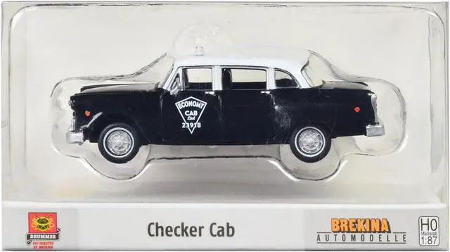 Alt view image 3 of 3 - 1974 Checker Cab Black and White "Tallahasse" 1/87 (HO) Scale Model Car by Brekina