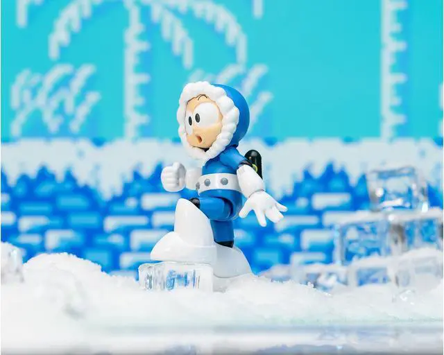 Alt view image 6 of 6 - Ice Man 4" Moveable Figure with Accessories and Alternate Head and Hands "Mega Man" (1987) Video Game model by Jada