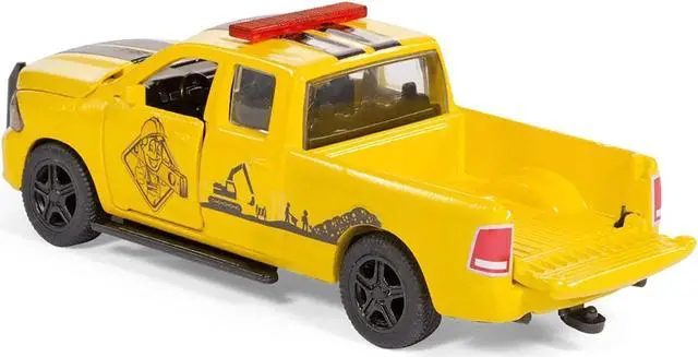 Alt view image 3 of 6 - Ram 1500 Pickup Truck Yellow with Compressor Trailer and Worker Figure with Accessories Set 1/50 Diecast Models by Siku