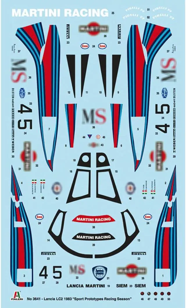 Alt view image 4 of 4 - Skill 3 Model Kit Lancia LC2 "World Sport Prototype Championship" 1/24 Scale Model by Italeri