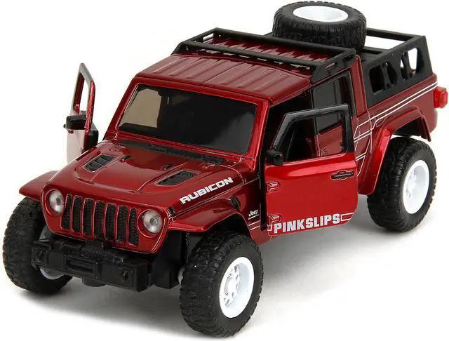 Alt view image 2 of 11 - 2020 Jeep Gladiator Pickup Truck Candy Red "Pink Slips" Series 1/32 Diecast Model Car by Jada