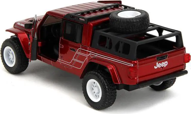 Alt view image 5 of 11 - 2020 Jeep Gladiator Pickup Truck Candy Red "Pink Slips" Series 1/32 Diecast Model Car by Jada